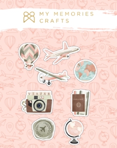 Kit com 2 Unidades - Coleção Meus Destinos - Chipboards Estampados - My Memories Crafts - MMCMD-12