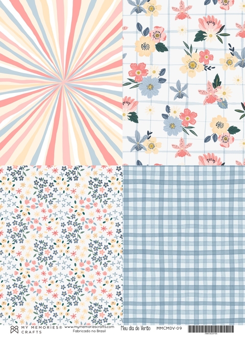 5 unidades - Papel Vegetal A4 - Coleção Meu Dia de Verão - MMCMDV-09 - comprar online
