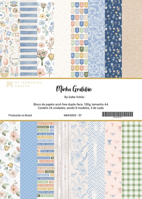 3 Unidades - Bloco A4 - Coleção Minha Gratidão - MMCMGR-07
