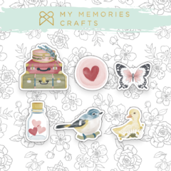 3 Unidades - Acrílicos Adesivados - Coleção Minha Vida - My Memories Crafts - MMCMV-15