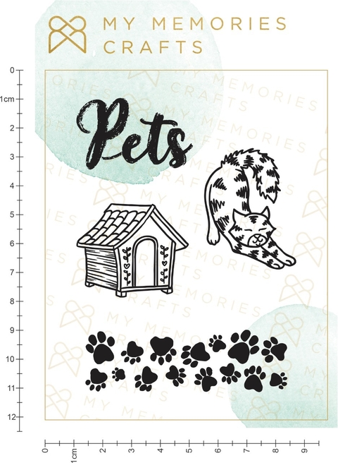 Kit com 2 Unidades - Cartela de Carimbos de Silicone - Meus Pets - MMCMP2-07