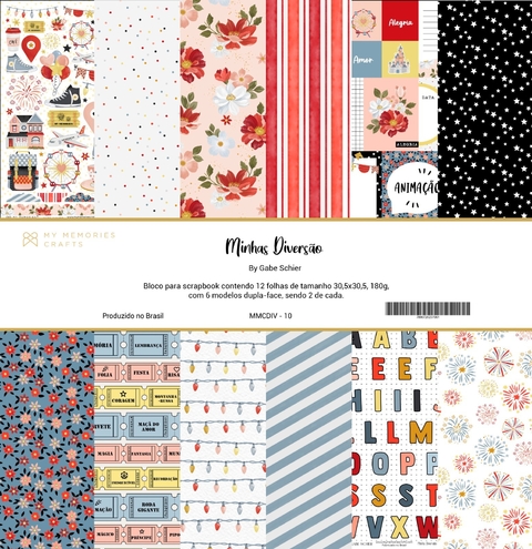 3 Unidades - Bloco 30,5x30,5 - Coleção Minha Diversão - MMCDIV-10