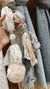 Chalina pompón (combinada nude-celeste) - comprar online
