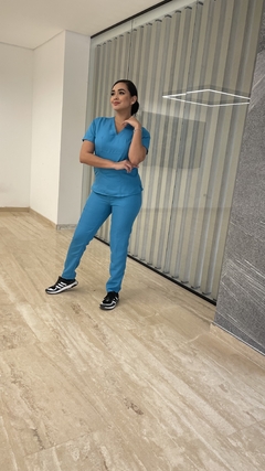 turquesa- Antifluido licrado corrugado