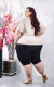 Shorts Pedal canelado - Vivi Moda Plus Size