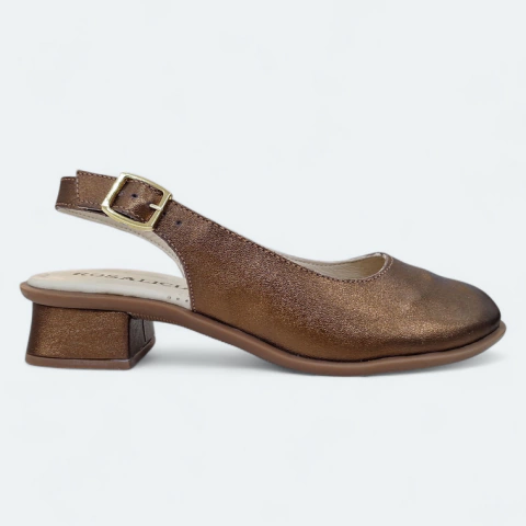 SAPATO ROSALICIA EM COURO BRONZE COD. 4470