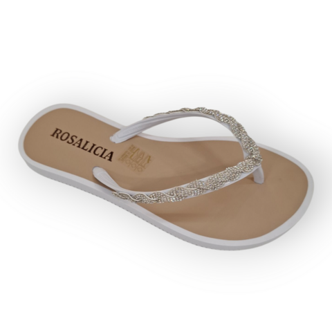 CHINELO ROSALICIA STRASS BRANCO COD. 4338