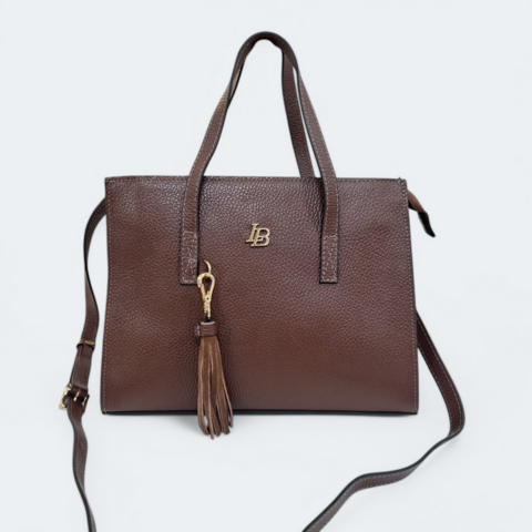 BOLSA SATCHEL EM COURO CACAU COD. 4447