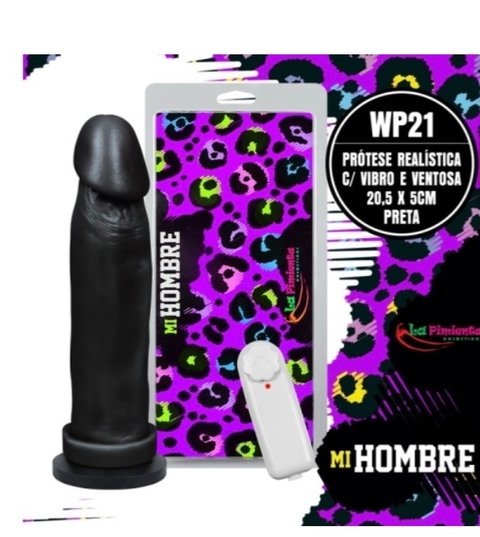 PRÓTESE REALÍSTICA VIBRO E VENTOSA 20,5 X 5CM – PR