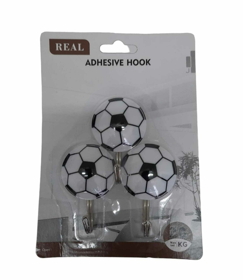 3 Ganchos Adhesivos Pelota - AM109158