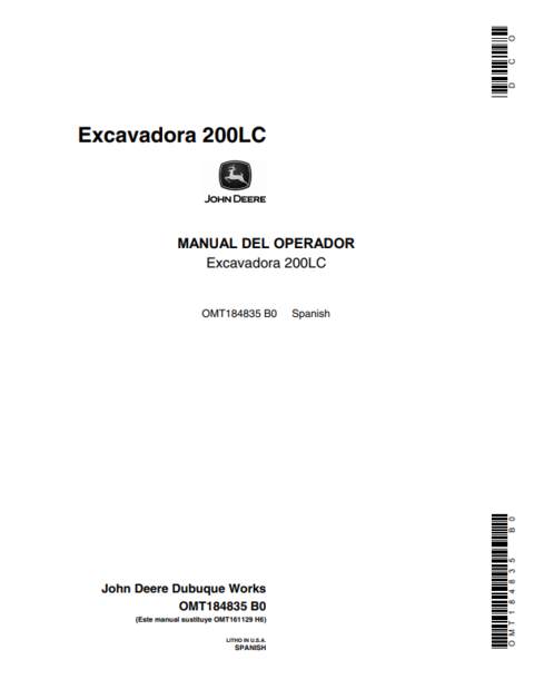 Manual del Operador Excavadora John Deere 200LC
