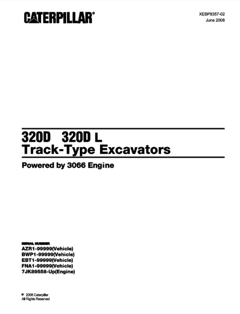 Manual de Partes Excavadora Caterpillar 320D
