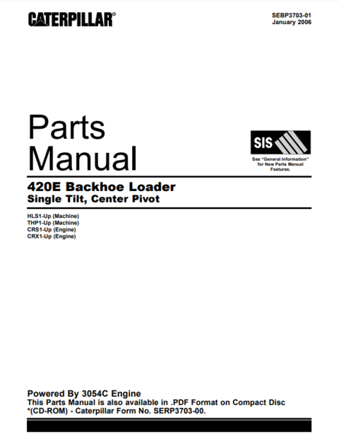 Manual de Partes Retroexcavadora Caterpillar 420E
