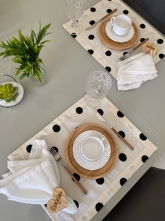 Lugar americano poá Off White - Ateliê Mimos de Mesa