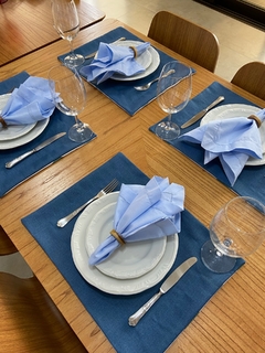Lugar americano bolas / azul - Ateliê Mimos de Mesa