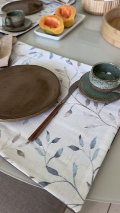 Lugar Americano folhagem/ listrado azul marinho - Ateliê Mimos de Mesa