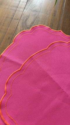 Lugar americano impermeável bordado rosa pink - loja online