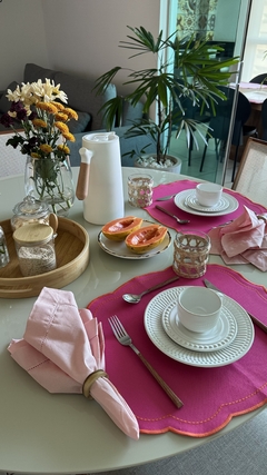Lugar americano impermeável bordado rosa pink - comprar online