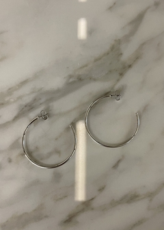 Argola Fina Grande Rodio - comprar online