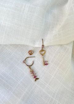 Argola Chave/Peixe Rosa - comprar online