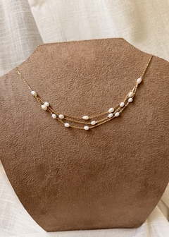 Choker 3 fios de pérolas Arroz na internet