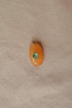 Pingente Areia Pedra com Gota Cravejada