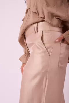 Pantalón Off white Sarga Satinada - Mezcal