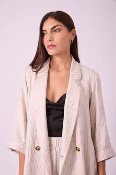 Blazer Lino Rayado - tienda online
