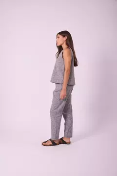 Pantalon Lino Melange Negro en internet