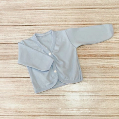 Campera de algodón terminación picot celeste