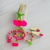 Kit 4 Pulseiras Cereja Rosa Neon - (cópia)