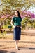 Saia jeans reta com botões - comprar online