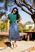 Saia jeans midi botões frontais