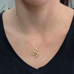 Colar Corrente Pingente 2 Meninos Folheado Ouro 18k - comprar online