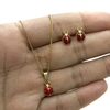 Conjunto com Pingente Joaninha