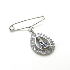Broche gota Nossa Sª Aparecida Cravejado