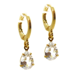 Brinco Argola Click Gotas Zircônia Diversas Cores - loja online
