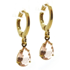Brinco Argola Click Gotas Zircônia Diversas Cores - loja online