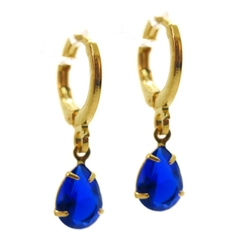Brinco Argola Click Gotas Zircônia Diversas Cores - Kamene Joias 