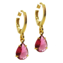 Brinco Argola Click Gotas Zircônia Diversas Cores - comprar online