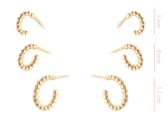 Trio de brincos meia argola - comprar online