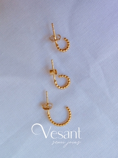 Trio de brincos meia argola - Vesant Semijoias