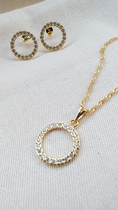 Conjunto circulo com zircônia - comprar online