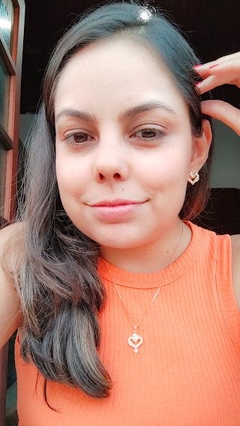 Conjunto coração com zircônias