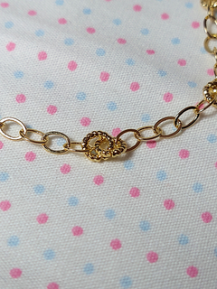 Pulseira elos redondo banhada a ouro - loja online