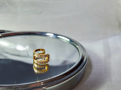 Piercing fake com aplicação de zirconia banhado a ouro - comprar online