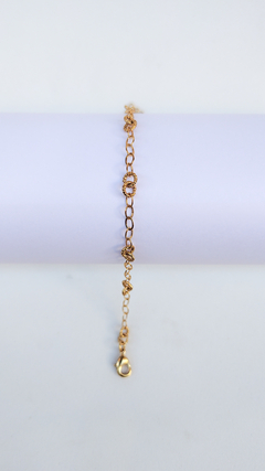 Pulseira elos redondo banhada a ouro - comprar online