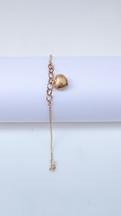 Pulseira bolinha com elo e coração - comprar online