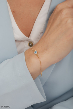 Pulseira veneziana com mini olho grego na internet