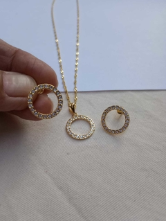 Conjunto circulo com zircônia - Vesant Semijoias